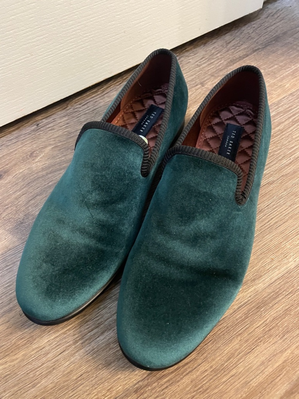 Ted Baker Emerald Green Velvet Slip-On Loafers